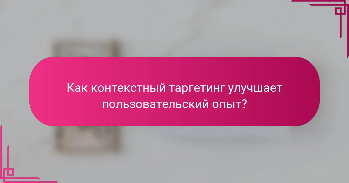 Как контекстный таргетинг улучшает пользовательский опыт?