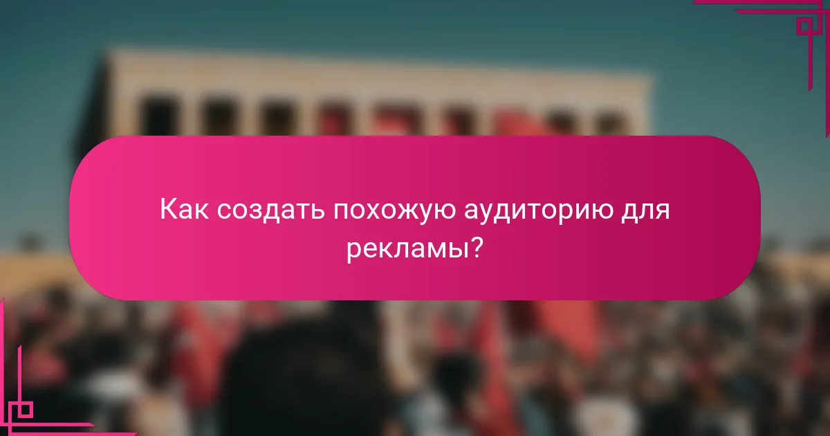 Как создать похожую аудиторию для рекламы?