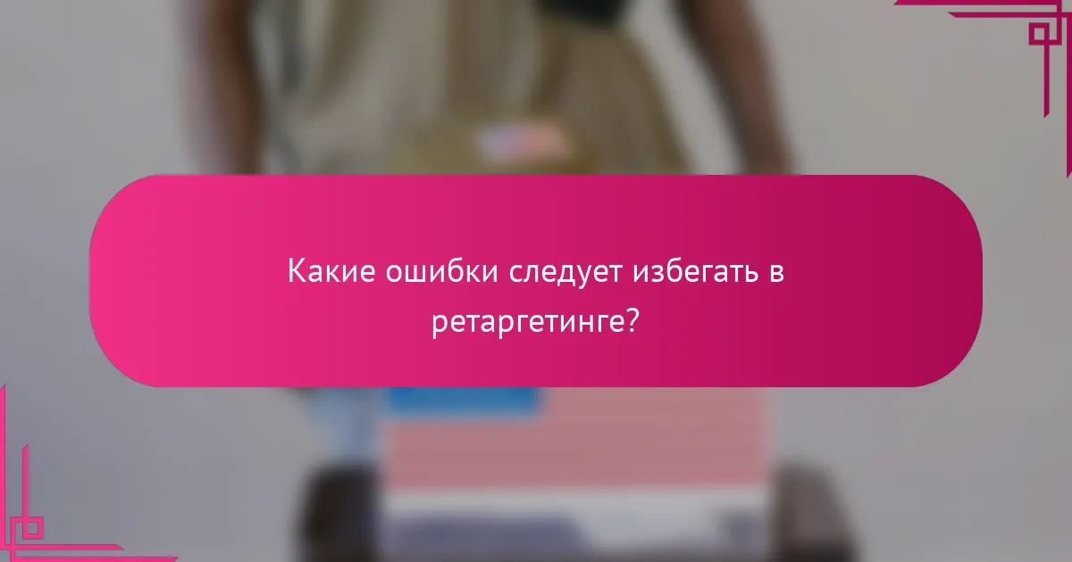 Какие ошибки следует избегать в ретаргетинге?